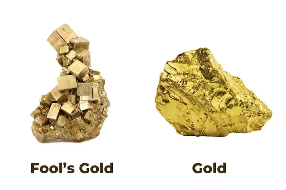 Pyrite stone vs. Gold Pyrite stone vs. Gold